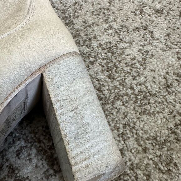 Free People Dakota Boot Bone Leather Washed Slouched Bootie Italy Boho 37 - Picture 4 of 9